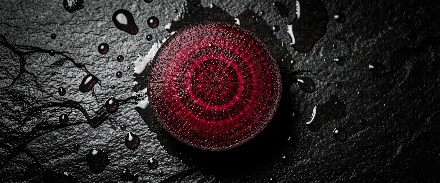 Fresh beetroot on dark stone